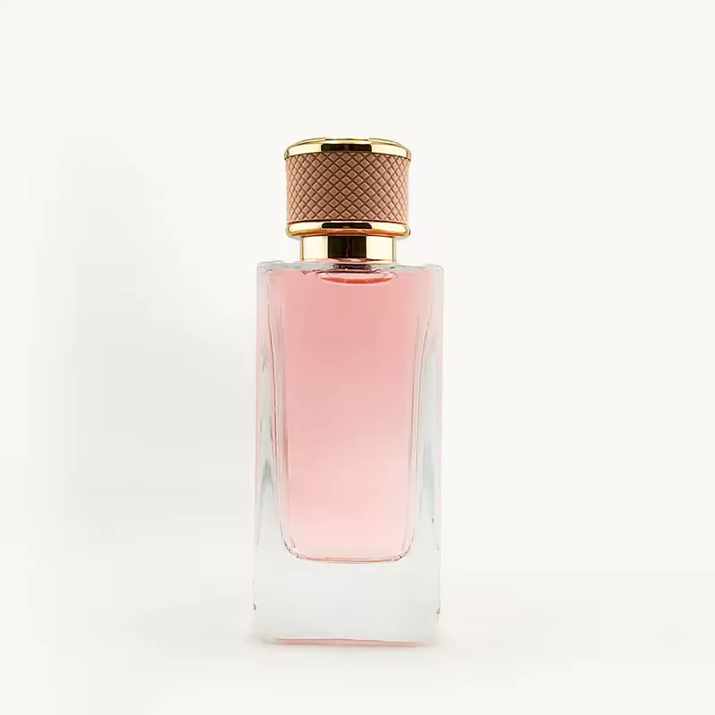 Clear Cylindrical Glass Perfume Bottle with Crimp Neck
