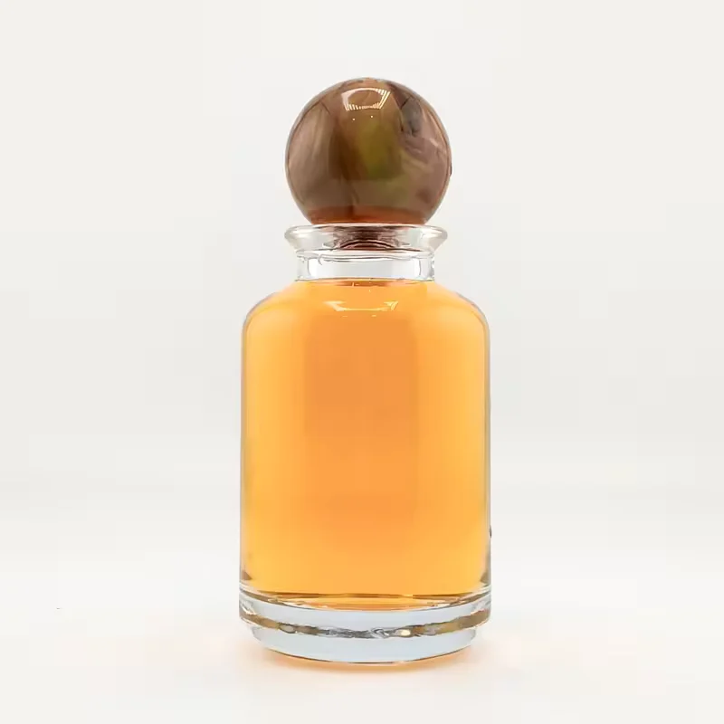 Clear Cylindrical Glass Perfume Bottle with Crimp Neck