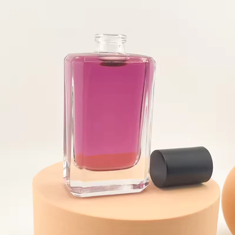 Frosted Cylindrical Glass Perfume Bottle with Crimp Neck