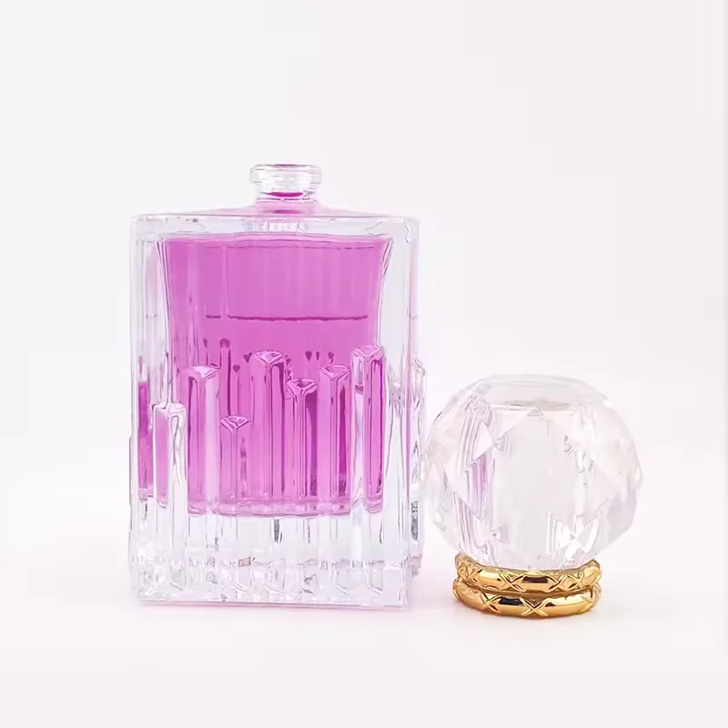 Red Square Glass Perfume Bottle