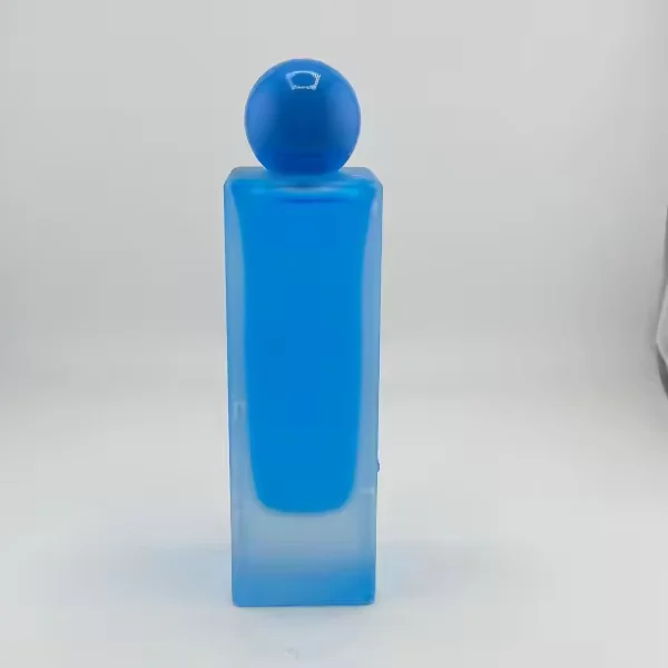 Black Cylindrical Glass Perfume Bottle with Crimp Neck