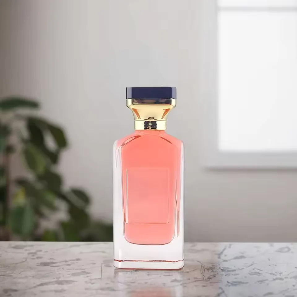 Square Glass Perfume Bottle with Pump Sprayer