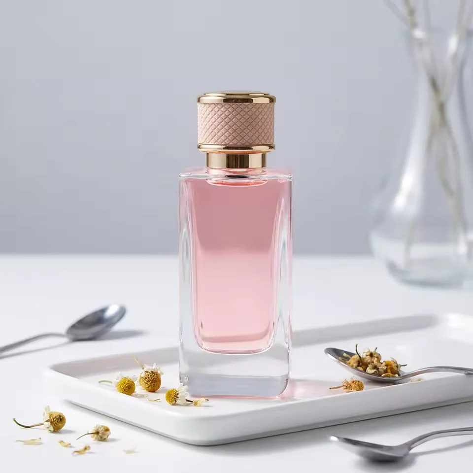 Square Glass Perfume Bottle with Pump Sprayer