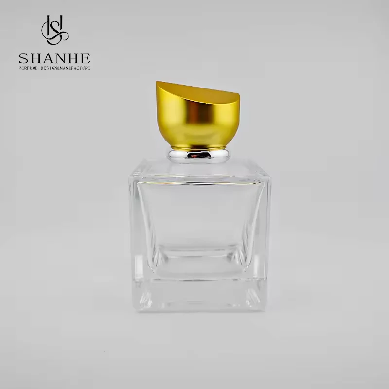 Square Glass Perfume Bottle with Refillable Design