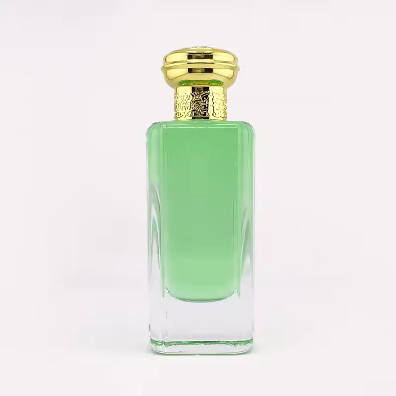 Clear Square Glass Perfume Bottle with Crimp Neck