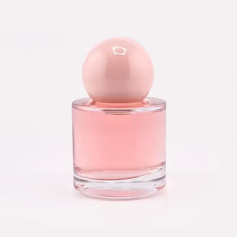 Clear Round Glass Perfume Bottle with Crimp Neck