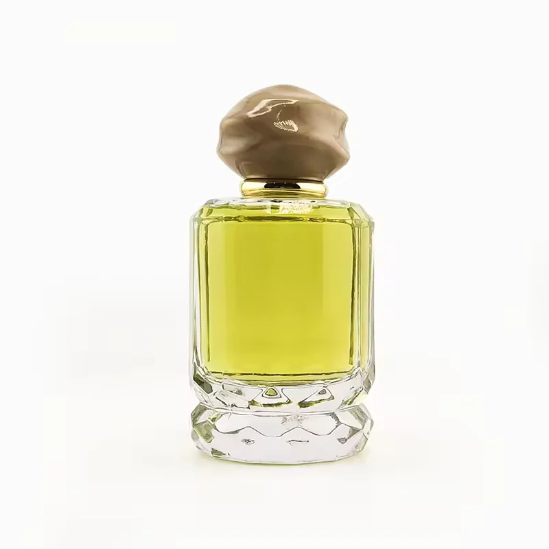 Red Cylindrical Glass Perfume Bottle