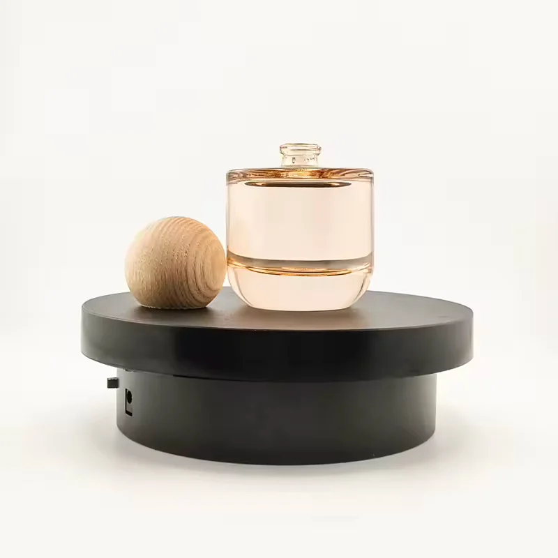 Mini Empty Refillable Custom Logo Glass Perfume Spray Bottle with Wooden Cap image 4