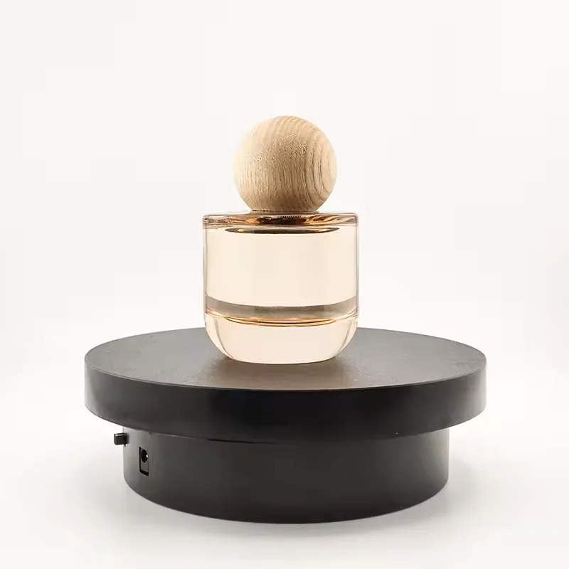 Mini Empty Refillable Custom Logo Glass Perfume Spray Bottle with Wooden Cap image 5