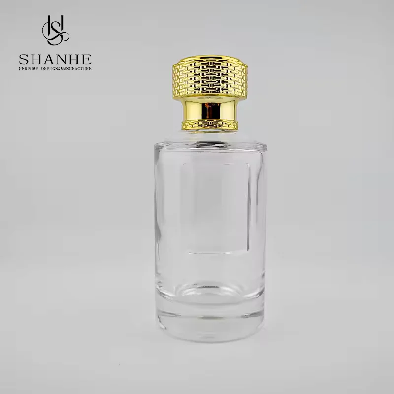 Clear Glass Perfume Bottle with Crimp Neck