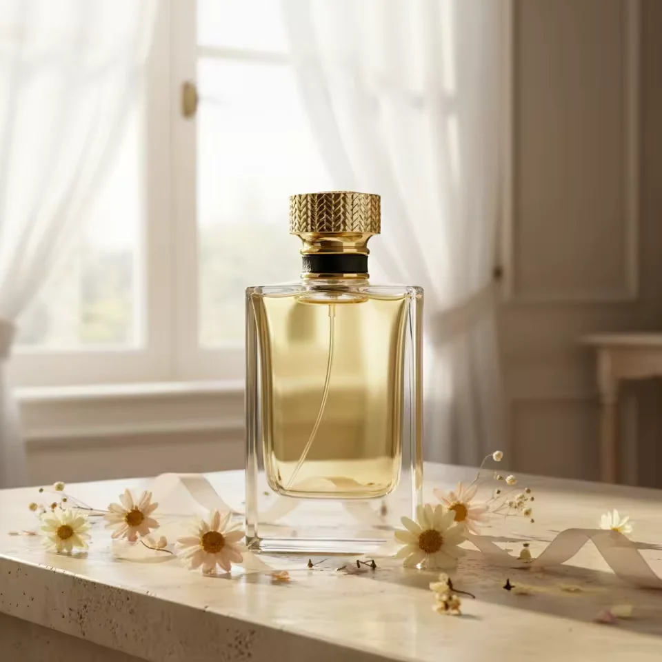 Clear Square Glass Perfume Bottle