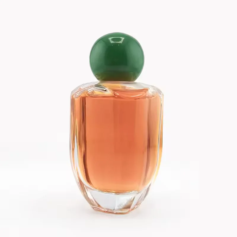 Green Round Glass Perfume Bottle