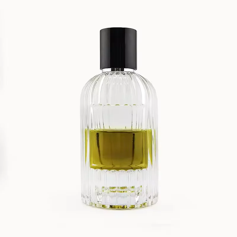 Black Cylindrical Glass Perfume Bottle