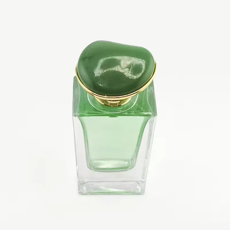 Green Glass Perfume Bottle image 3