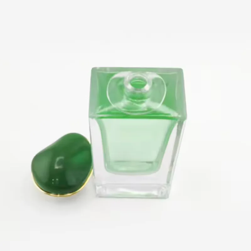 Green Glass Perfume Bottle image 4