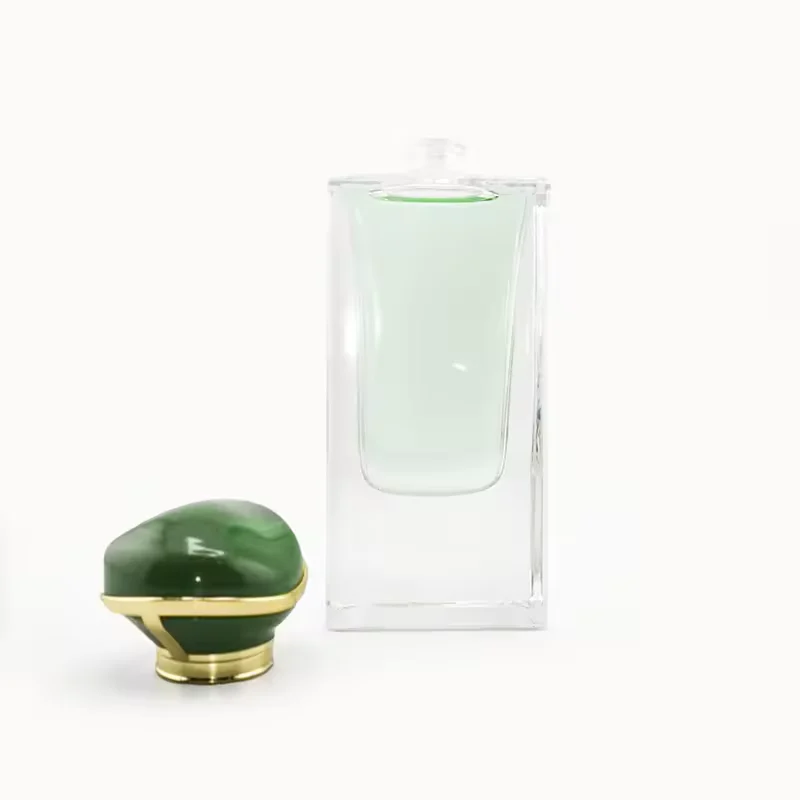 Green Glass Perfume Bottle image 5