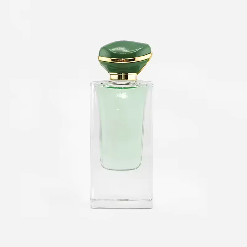 Green Square Glass Perfume Bottle