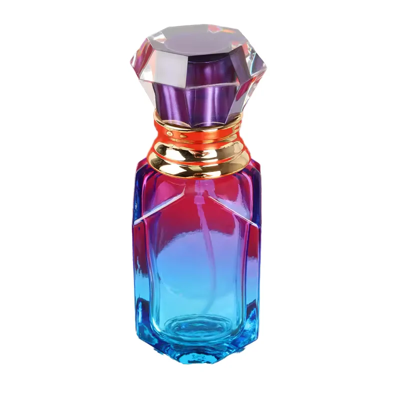 Customizable Hexagon Glass Perfume Bottle with Pump Sprayer Silk Screen