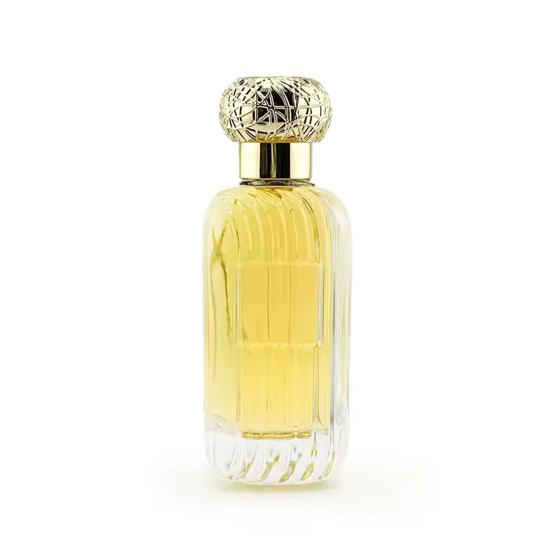 Design Perfume Bottle Label Sticker with Golden Lid Pump Sprayer