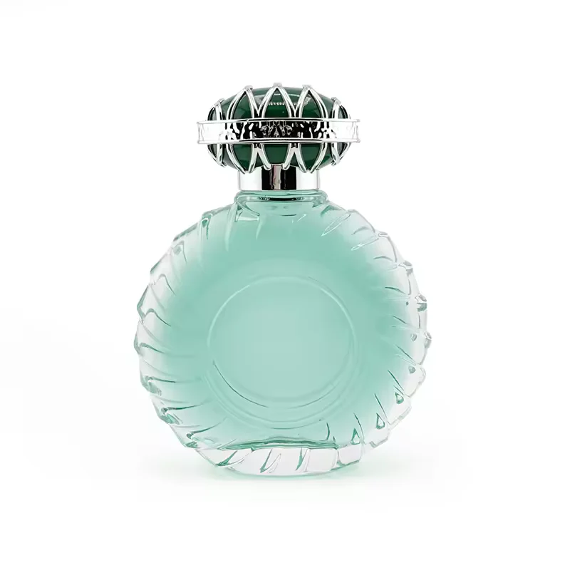 Green Round Glass Perfume Bottle