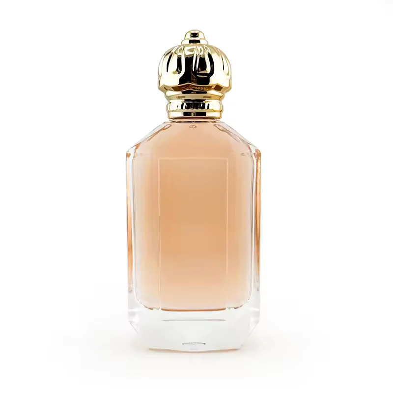 Luxury Modern Glass Bottle with Golden Lid Screen Printed Pump Sprayer