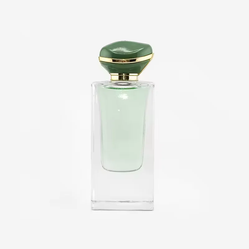 Green Square Glass Perfume Bottle