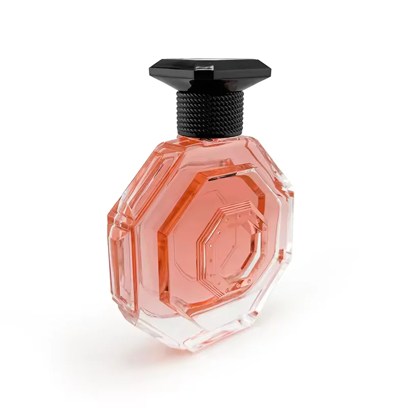 Clear Round Glass Perfume Bottle with Pump Sprayer image 2