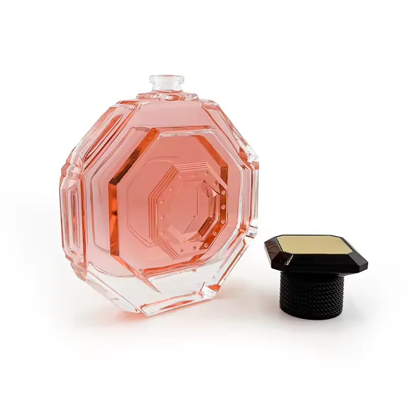 Clear Round Glass Perfume Bottle with Pump Sprayer image 3