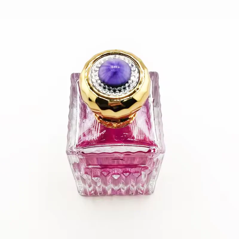 Square Glass Perfume Bottle with Pump Sprayer image 3