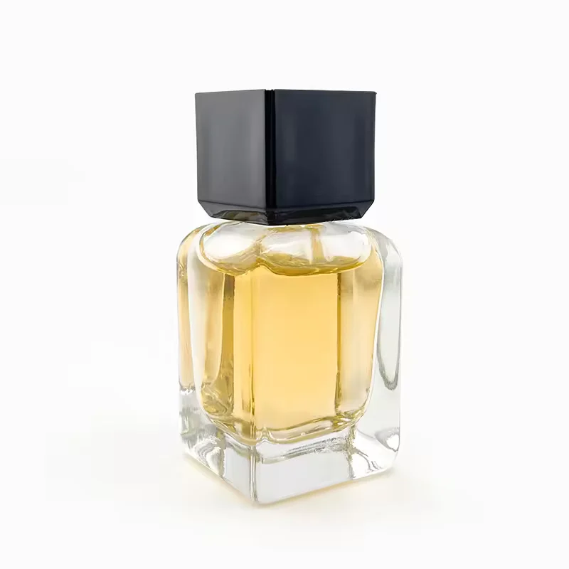 Black Square Glass Perfume Bottle with Pump Sprayer