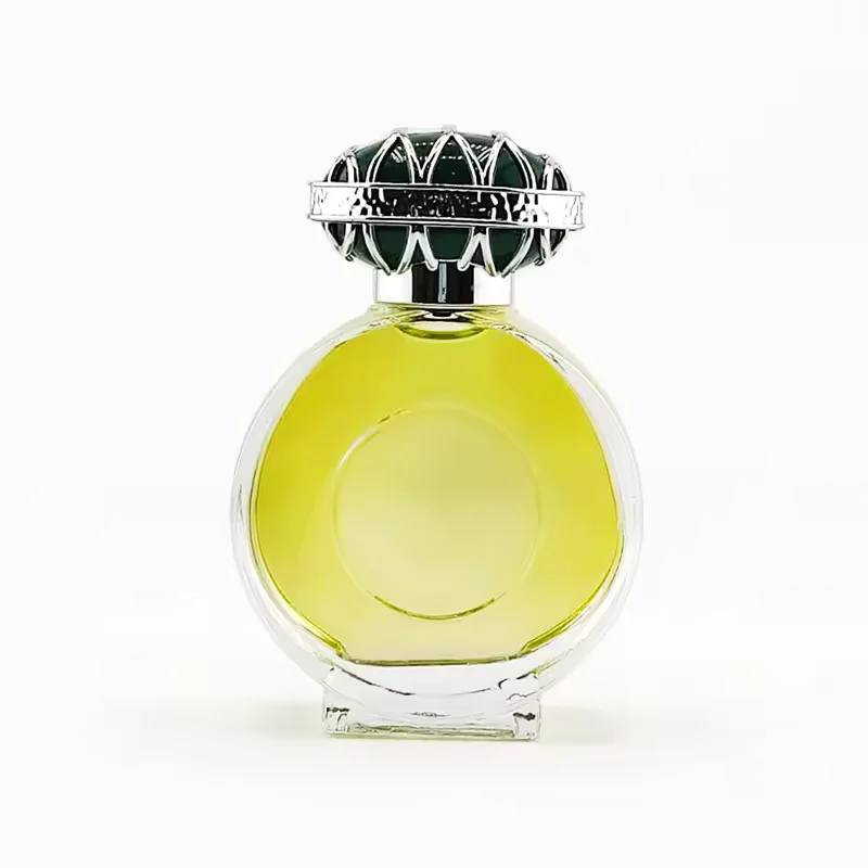 Frosted Round Glass Perfume Bottle with Refillable Design