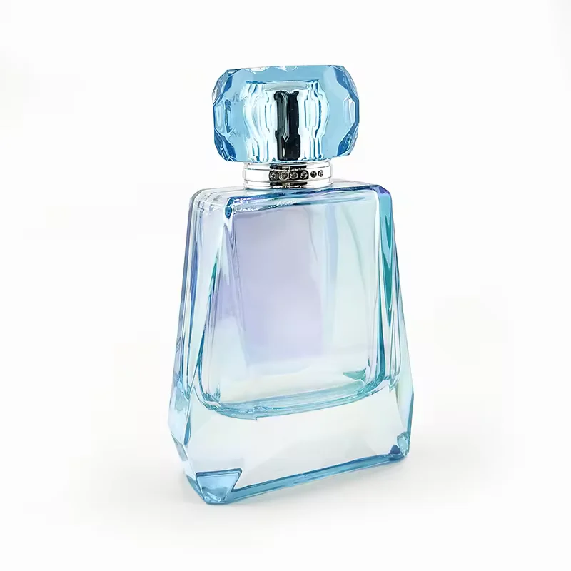 Flat Perfume Bottle Crystal Heavy Base Perfume Spray Bottle With Custom Cap
