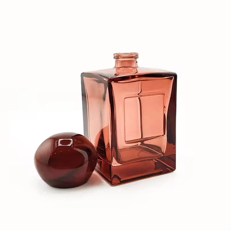 Red Square Glass Perfume Bottle