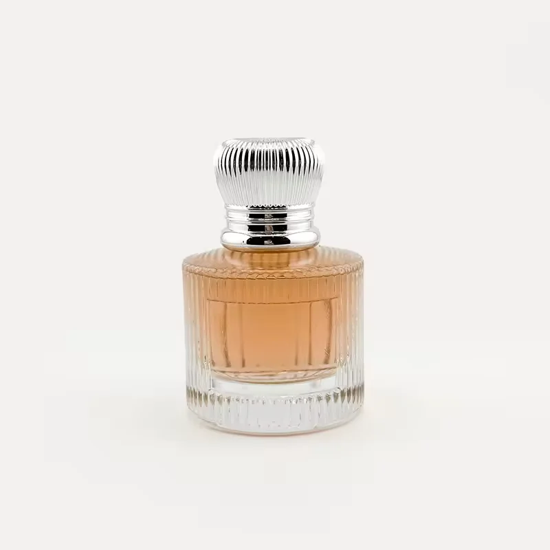 Cylindrical Glass Perfume Bottle with Crimp Neck