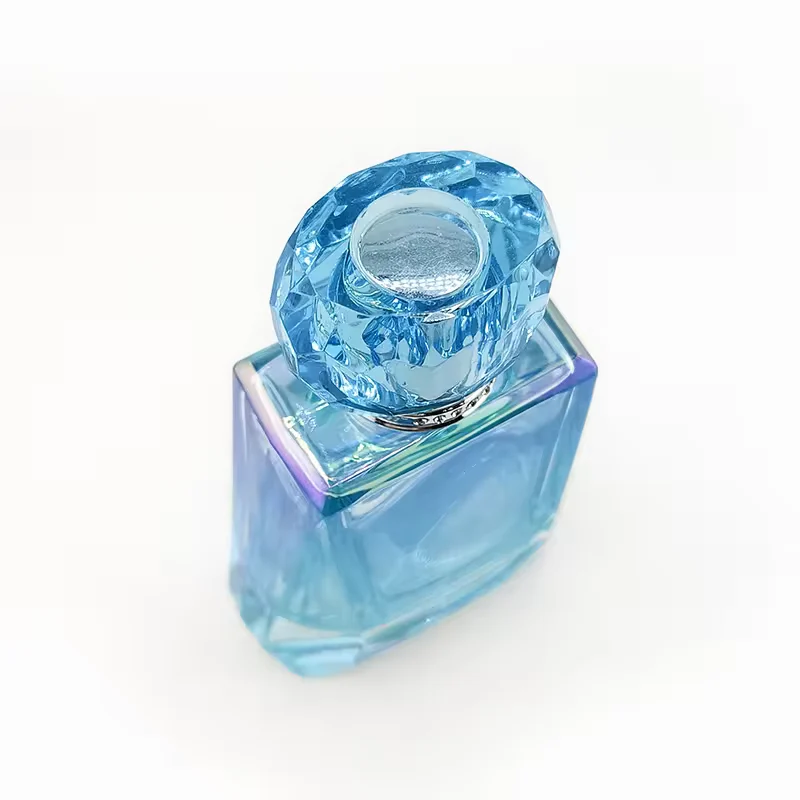 Square Glass Perfume Bottle with Refillable Design image 2