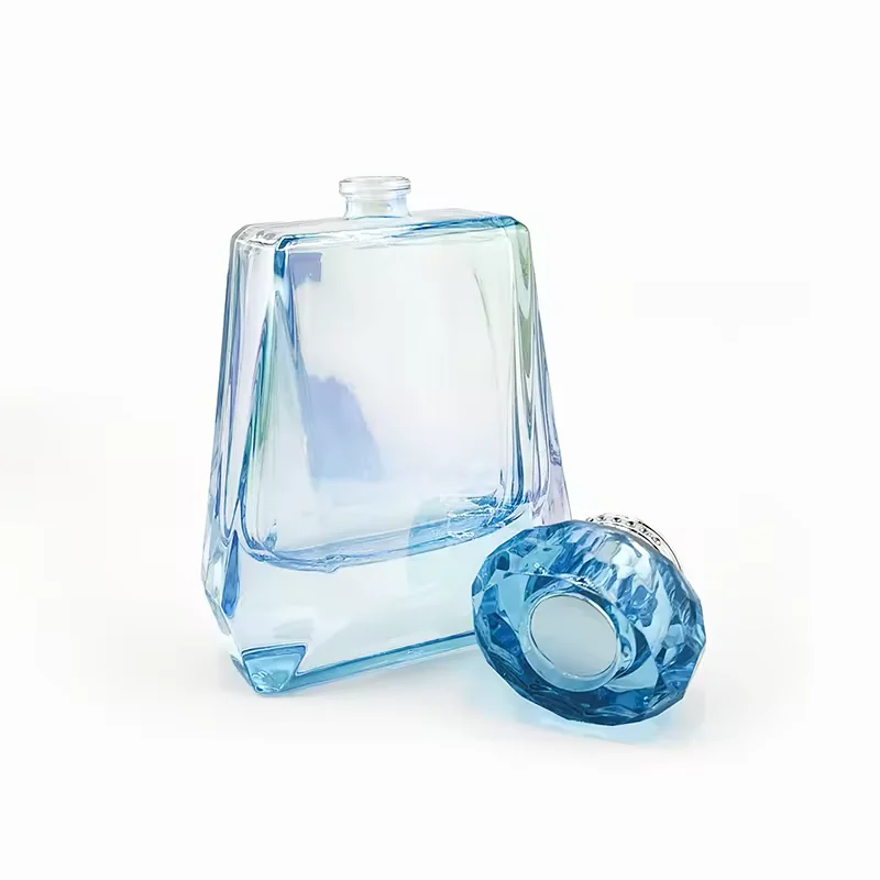 Square Glass Perfume Bottle with Refillable Design image 3