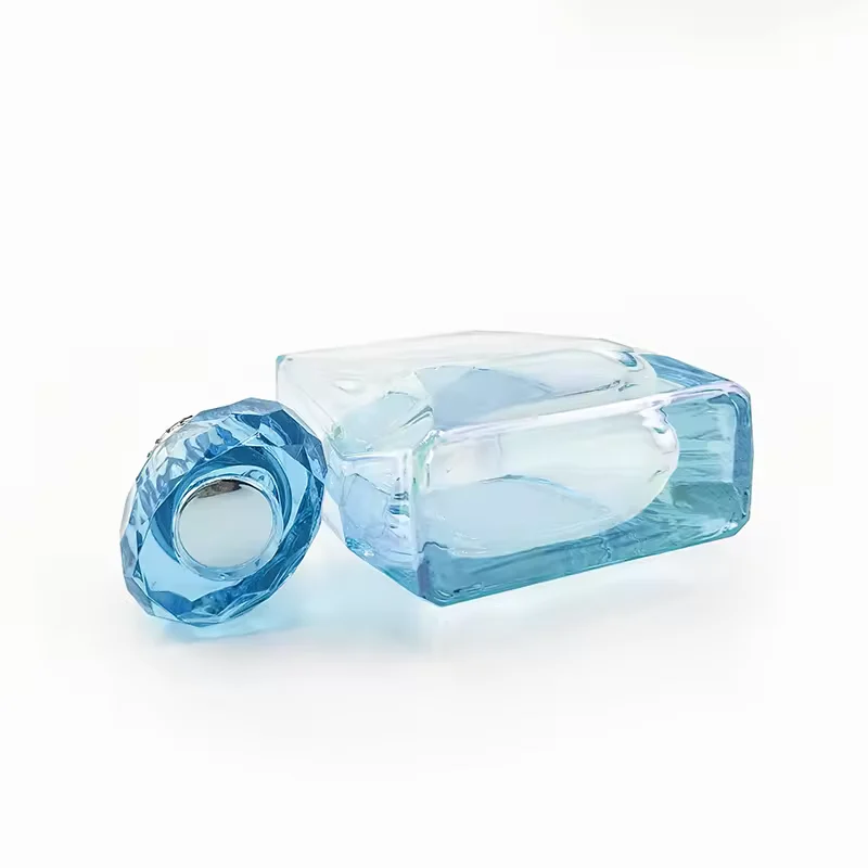 Square Glass Perfume Bottle with Refillable Design image 4