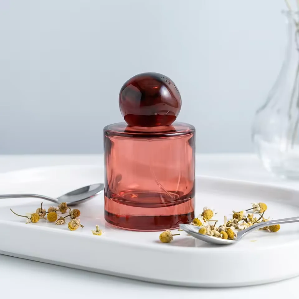 Cylindrical Glass Perfume Bottle with Refillable Design