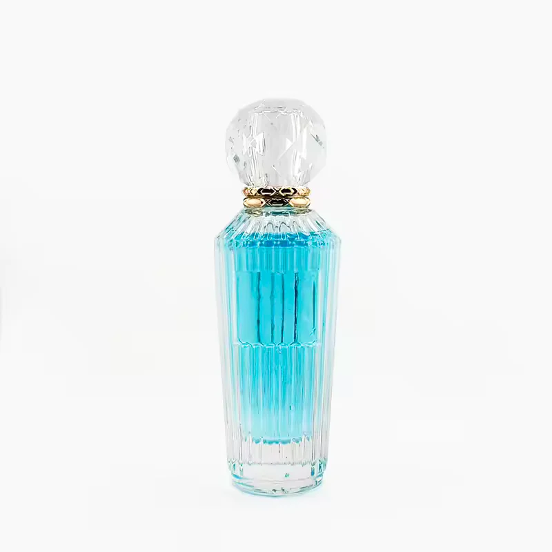 Clear Cylindrical Glass Perfume Bottle