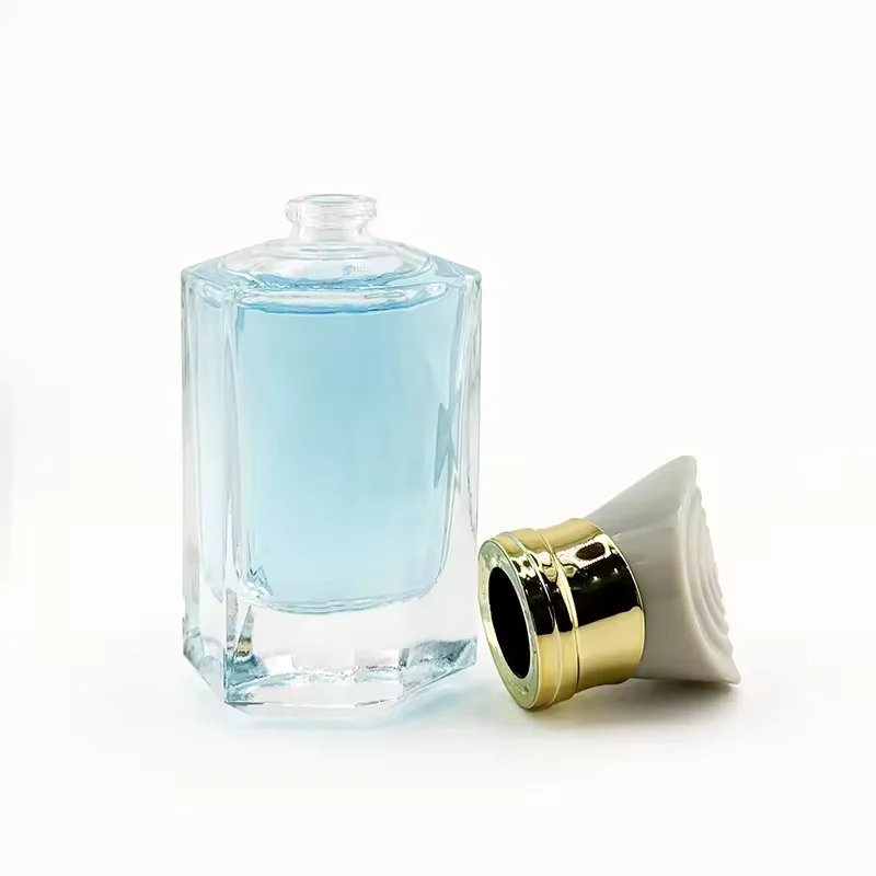 Hexagon Glass Perfume Bottle Empty Glass Fragrance Parfum Spray Bottle With