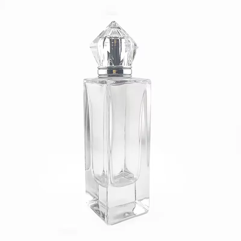 Square Glass Perfume Bottle with Refillable Design
