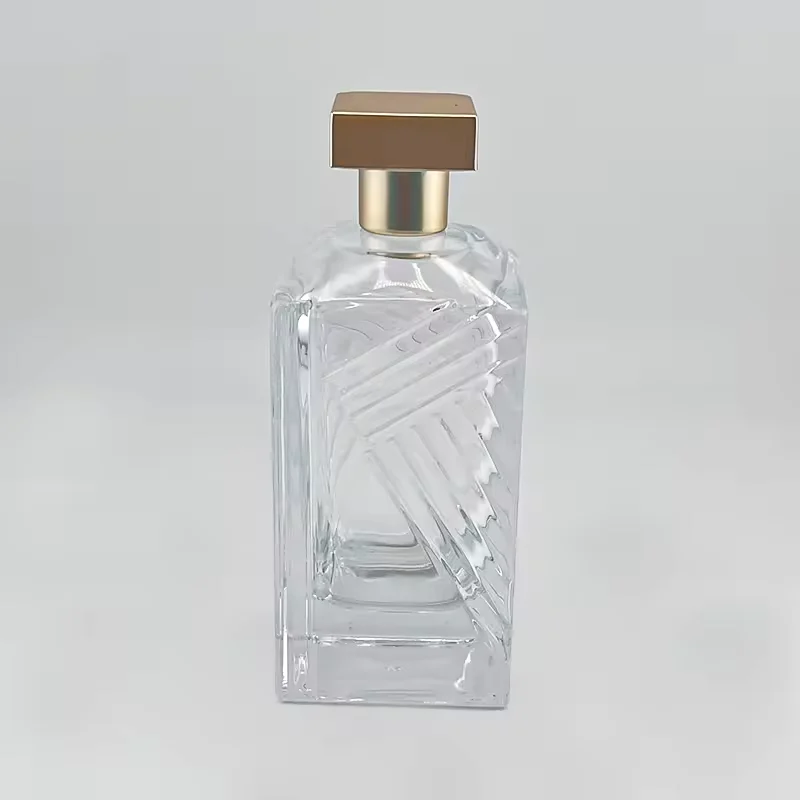 Clear Square Glass Perfume Bottle
