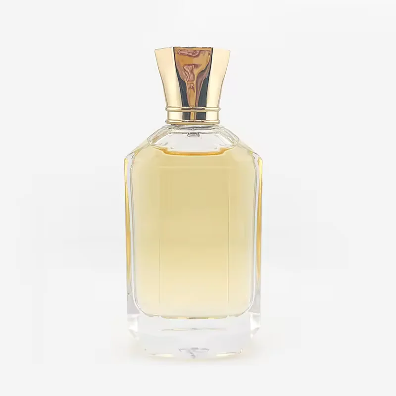 Black Square Glass Perfume Bottle with Crimp Neck