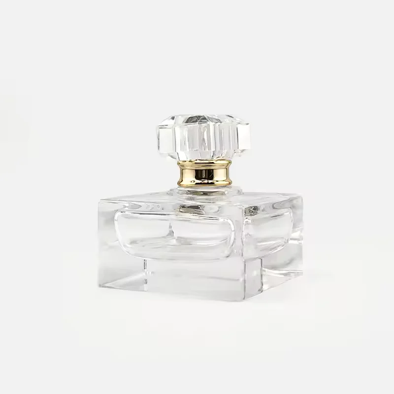 Frosted Square Glass Perfume Bottle with Pump Sprayer