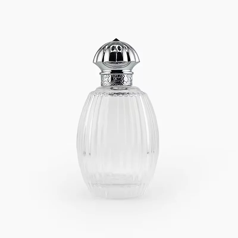 Luxury Refillable Glass Perfume Bottles Silver Lid Pump Sprayer Customizable