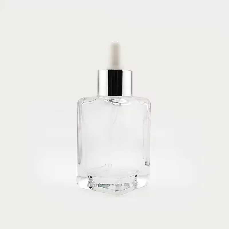 Clear Square Glass Perfume Bottle
