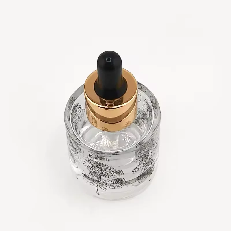 Luxury Crimp Neck Refillable Dropper Bottles with Packaging Pump Sprayer Cap image 3