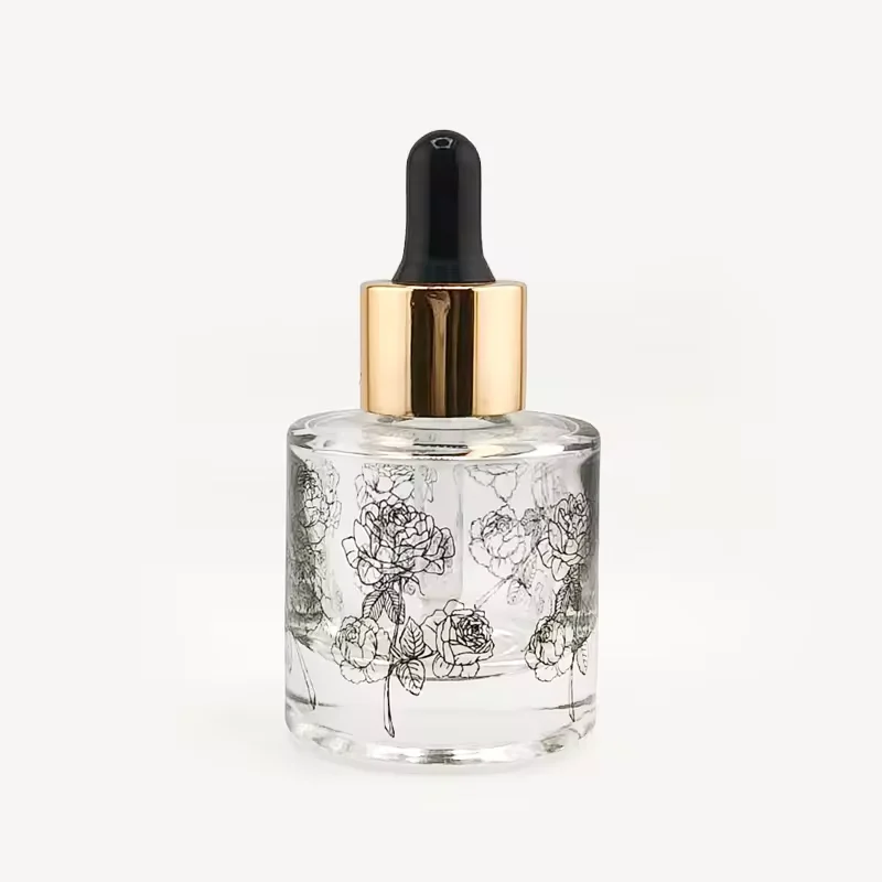 Black Cylindrical Glass Perfume Bottle