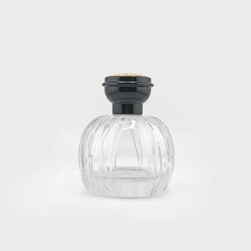 Black Round Glass Perfume Bottle