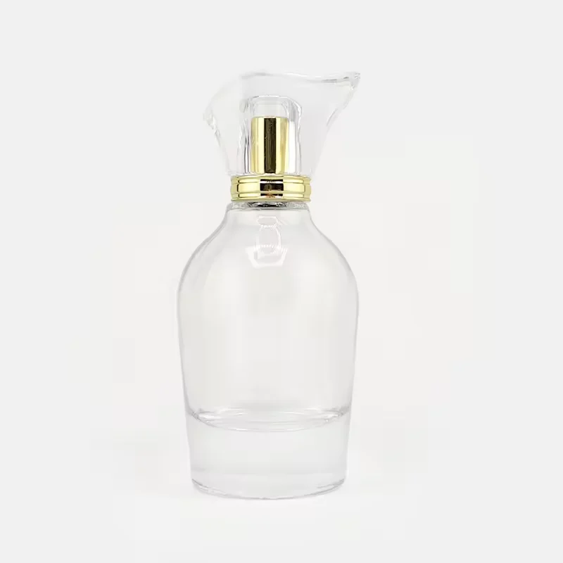 Clear Cylindrical Glass Perfume Bottle